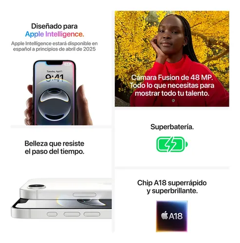 iPhone 16e Dual SIM 256 GB Blanco Apple - Distribuidor Autorizado