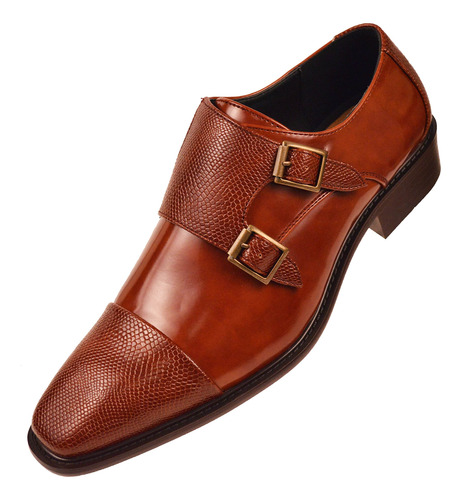 Bolano Mens Cognac Brown Smooth Doble Monk B01m16vwwg_190324