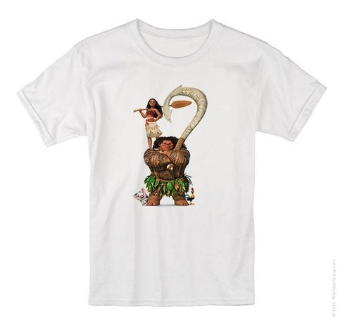 Remera Niño Moana Con Varios Personajes