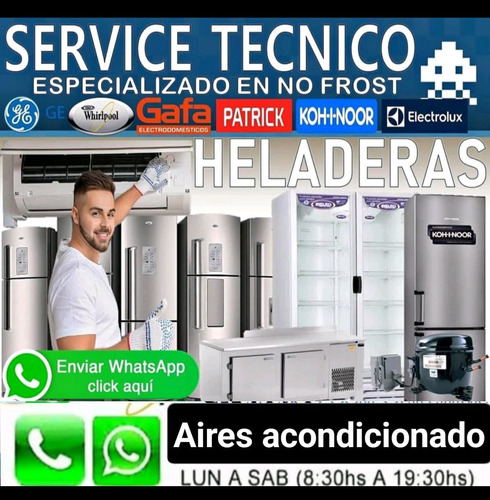 Service Heladera Lavarropas Cargagas Electrolux Siam Mabe LG