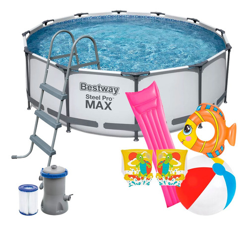 Piscinas Estructurales 9000 9150 Litros Bestway Bomba Filtro Color Azul Mosaico