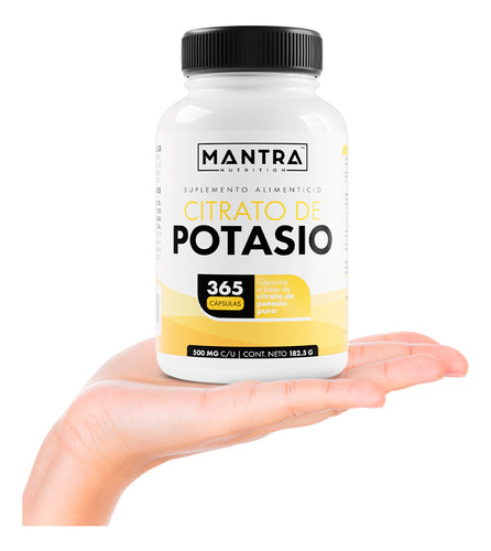 Citrato De Potasio De 365 Cápsulas Mantra Nutrition Sabor Sin Sabor