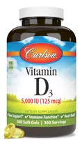 Comprar Carlson Labs Vitamina D3 5000 Iu 360 Capsulas Blandas Sabor Sin Sabor