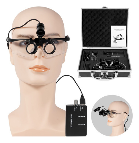 Lentes Lupa Binocular Cirugía Odontológica Con Lampara Led