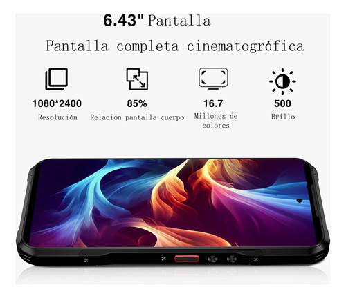 Doogee V20s 5g Celular 32gb+256gb/tf 2tb 6.43 Hd Pantalla 50mp+24mp Visión Nocturna 6000mah (33w) Carga Rápida Android 13 Doble Sim