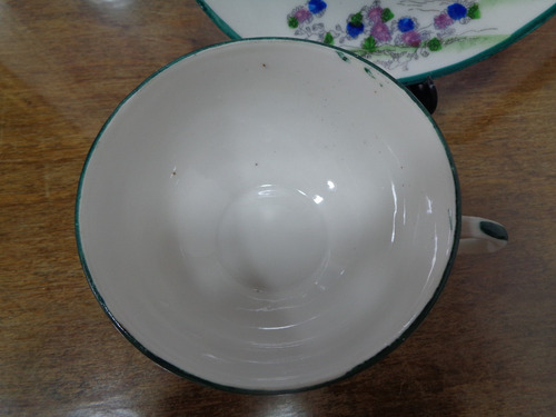 Imagen 5 de 9 de Antigua Taza De Té Con Plato De Porcelana Oriental