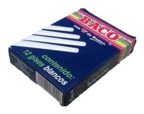 Imagen 1 de 2 de Gis Baco C/12 Pzas Blanco Precio Mayoreo $4.99 Cotiza !!