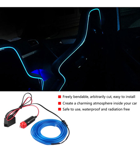 Panel Interior Led Frío Azul Con Panel Neon Strip Dc, 12 V,
