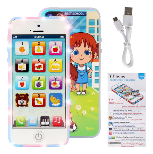 Toy Phone Cooplay 1x Child Recarregável Com Música Para Cria