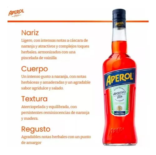 Aperitivo Aperol Infusion Bebida Alcoholica Botella X750ml.