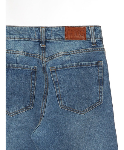 Jean Semi Oxford Mujer Rigido Tiro Alto Infoestilos