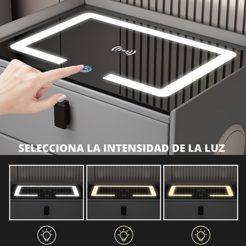Velador Inteligente Huella Digital Cargador Parlante Luces