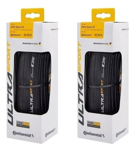 Par Pneu Continental Ultra Sport 3 700x25 Kevlar Preto Speed