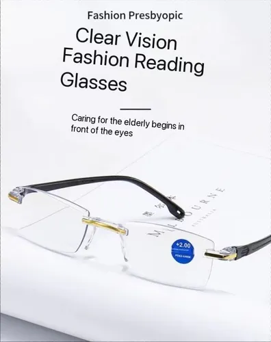 2 Gafas De Lectura Sin Marco Con Bordes Cortados, Antiluz Az