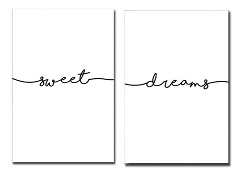 Cuadros De Frases Sweet Dream Set De 2 20x30 C/uno Canvas