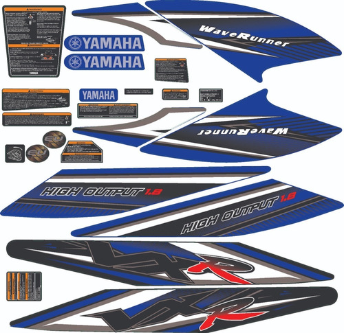 Kit Adesivos Jet Ski Yamaha Vxr 1.8 Azul