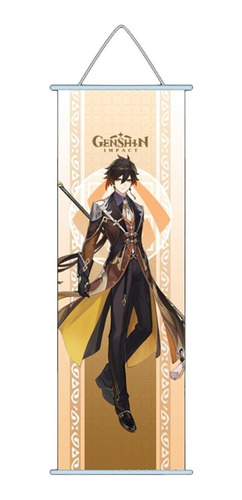 Poster Zhongli Pergamino Tela | Genshin Impact