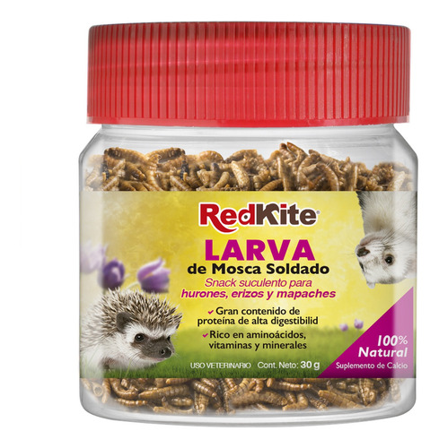 Redkite Larva De Mosca Soldado Para Huron Erizo Mapache 30g