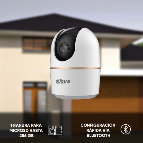 Dahua Cámara Ip Domo Motorizado Wifi Resolución 3mp Detección De Humanos Y Mascotas Por Ia Ir De 10m Wifi 6 Audio Bidireccional Alarma Ranura De Microsd Seguimiento De Objetos Vista 360 Color Blanco