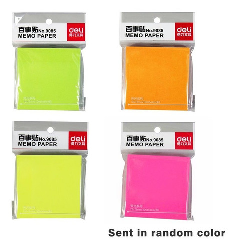 Deli 9085 - Papel Para Notas (100 Hojas, 76 X 76 Mm), Color