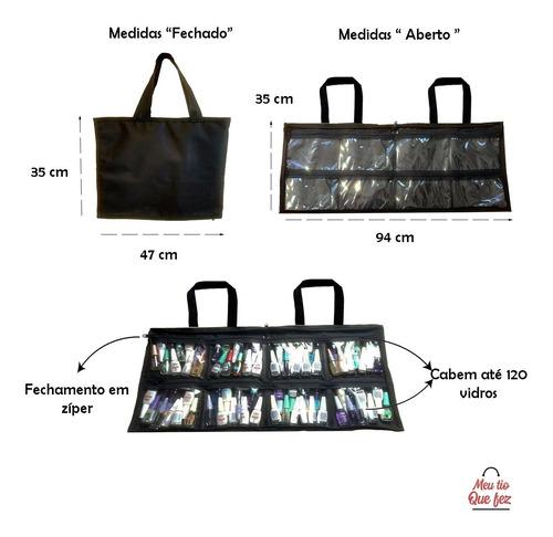 Imagem 3 de 5 de Bolsa Maquiagem Manicure Cabem Até 120 Esmaltes Promoção