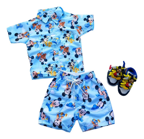 Conjunto Infantil Bebe Mickey Menino Mauricinho Luxo Baby