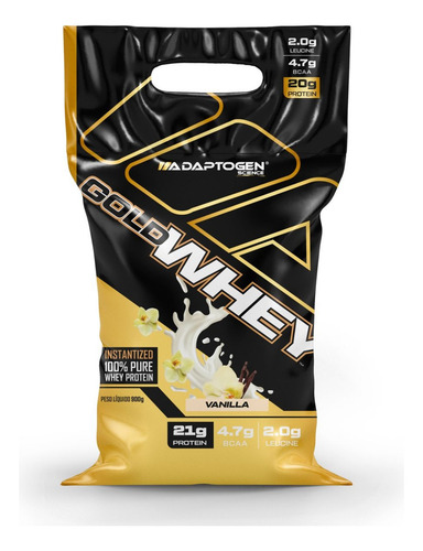 100% Gold Whey Refil Concentrado 900g - Adaptogen Science Sa