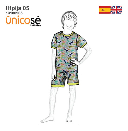 Molde, Patrón Pijama Corto Niño, Short Y Polera Manga Corta.