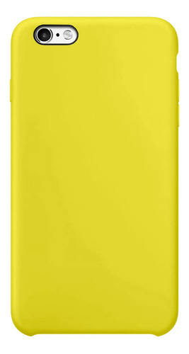 Case Capinha Silicone Veludo Compatível Com iPhone 6s Plus Cor Lemon