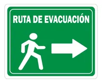 Comprar Señalamiento Letrero Ruta De Evacuación Derecha 25x20 Cm