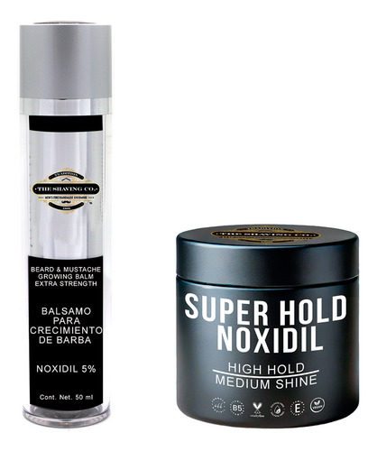 Pack4 The Shaving Co. Bálsamo De Crecimiento Pomada y Cera para Cabello con Noxidil que ayuda a la regeneración capilar