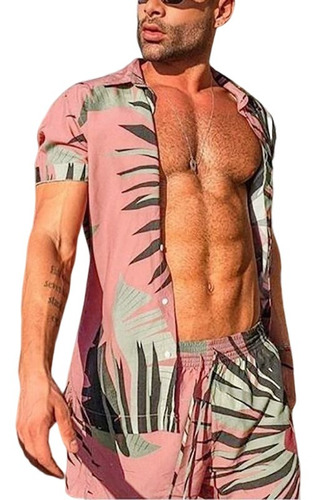 Conjunto De Hombre Con Estampado Premium De Ropa De Playa O