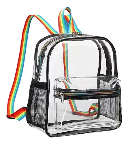 F-color - Mochila transparente grande, bolsa transparente de PVC resistente  para estadio y escuela