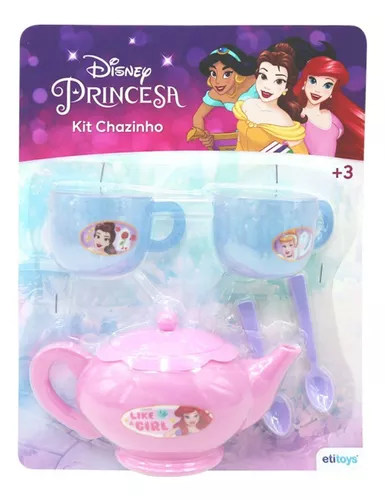 Jogo de Chá Infantil - 10 Peças - Rosa - Princesas - Disney