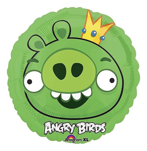 Balões Metalizados Angry Birds Porco 22cm 8 Unid +pega-balão