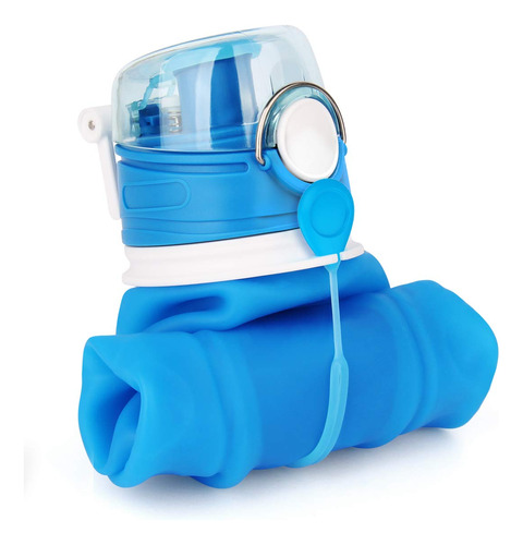 Botella De Agua Plegable De 1 Litro Reutilizable Sin Bpa Azu