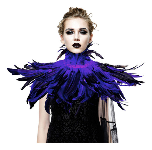 Capa De Plumas, Accesorios De Bruja, Collar, Vampiro, Cuervo