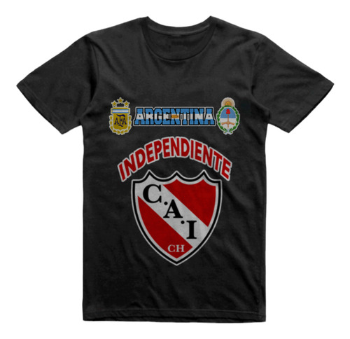 Remera Algodon Negra Independiente De Chivilcoy