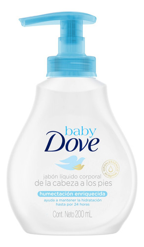 Jabón líquido Baby Dove Humectación Enriquecida con dosificador 200 ml