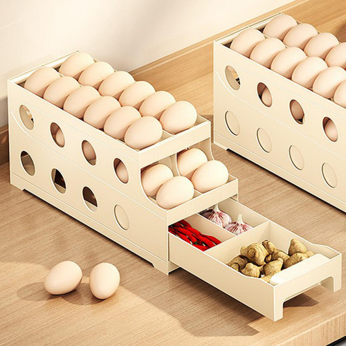 Bandeja Para Huevos De 3 Niveles, Organizador Creativo,