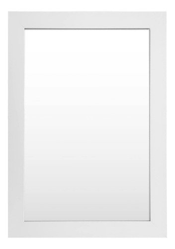 Espejo De Pared Rectangular Marco Blanco Diseño Moderno