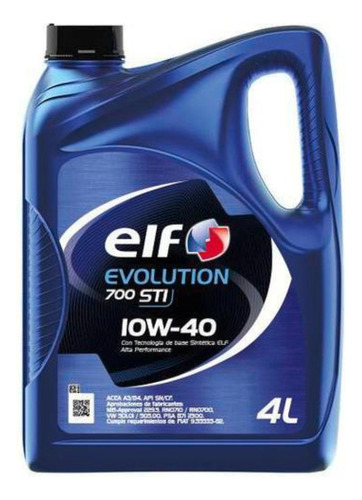  Aceite Para Motor 10w40 Elf Evolution 700 Sti A3/b4/sn 4lts