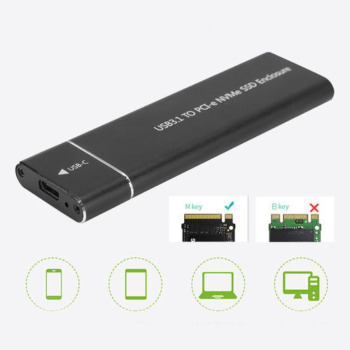 Carcasa Usb3.1 A M.2 Para Disco Duro Nvme Para Windows 98/se