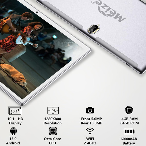 Tableta 2 En 1 De 10.1 Pulgadas, Android 13.0, 64gb/128gb