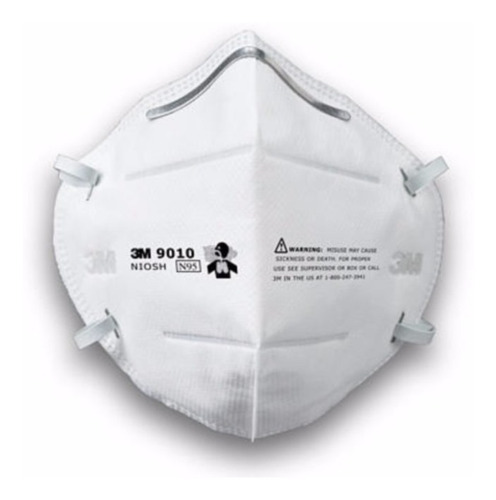 Mascarilla  Tapabocas 3m 9010 Niosh N95 Blanca Doblable