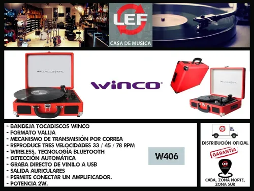 Bandeja Tocadiscos Wincofon Winco Valija Port til W406