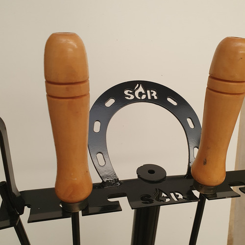 Soporte De Pie Para Utensilios Elementos Asador Hierro