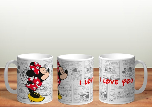 Combo Tazas De Cerámica San Valentin: Minnie Y Mickey #r