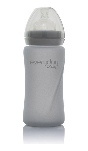 Mamadera De Vidrio Healthy 240 Ml Gris  Everyday Baby