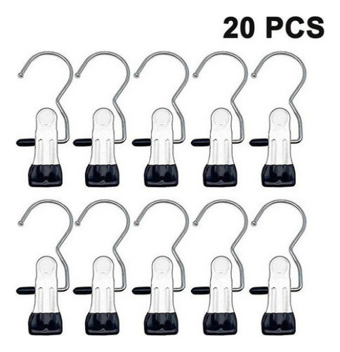20 Clips Para Colgar Botas Negro (negro).